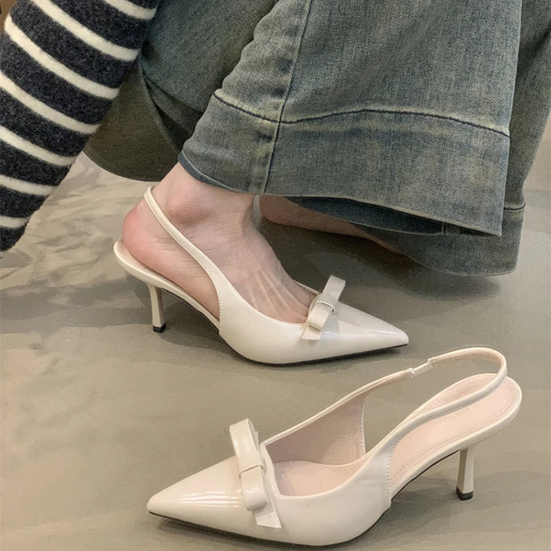 LBSFY  Summer High Heel Women Sandals Shoes Fashion Pointed Toe Singbacks Shoes Ladies Elegant Stripper Party Sandalias