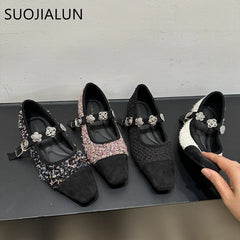 LBSFY  -  Spring New Brand Women Flat Shoes Fashion Mix Color Ladies Elegant Mary Jane Shoes Round Toe Shallow Slip On Boat Shoe