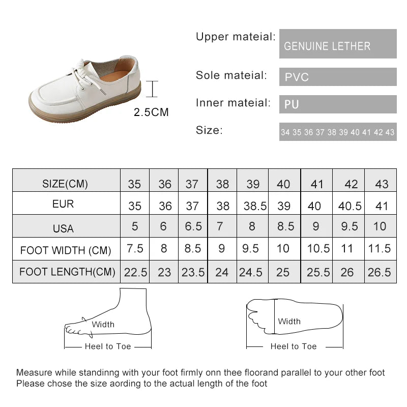 LBSFY  -   Genuine Leather Sneakers Women 2024 New Lace-up Women Loafers Casual Flat Cow Tendon Sole Nurse Shoes Women