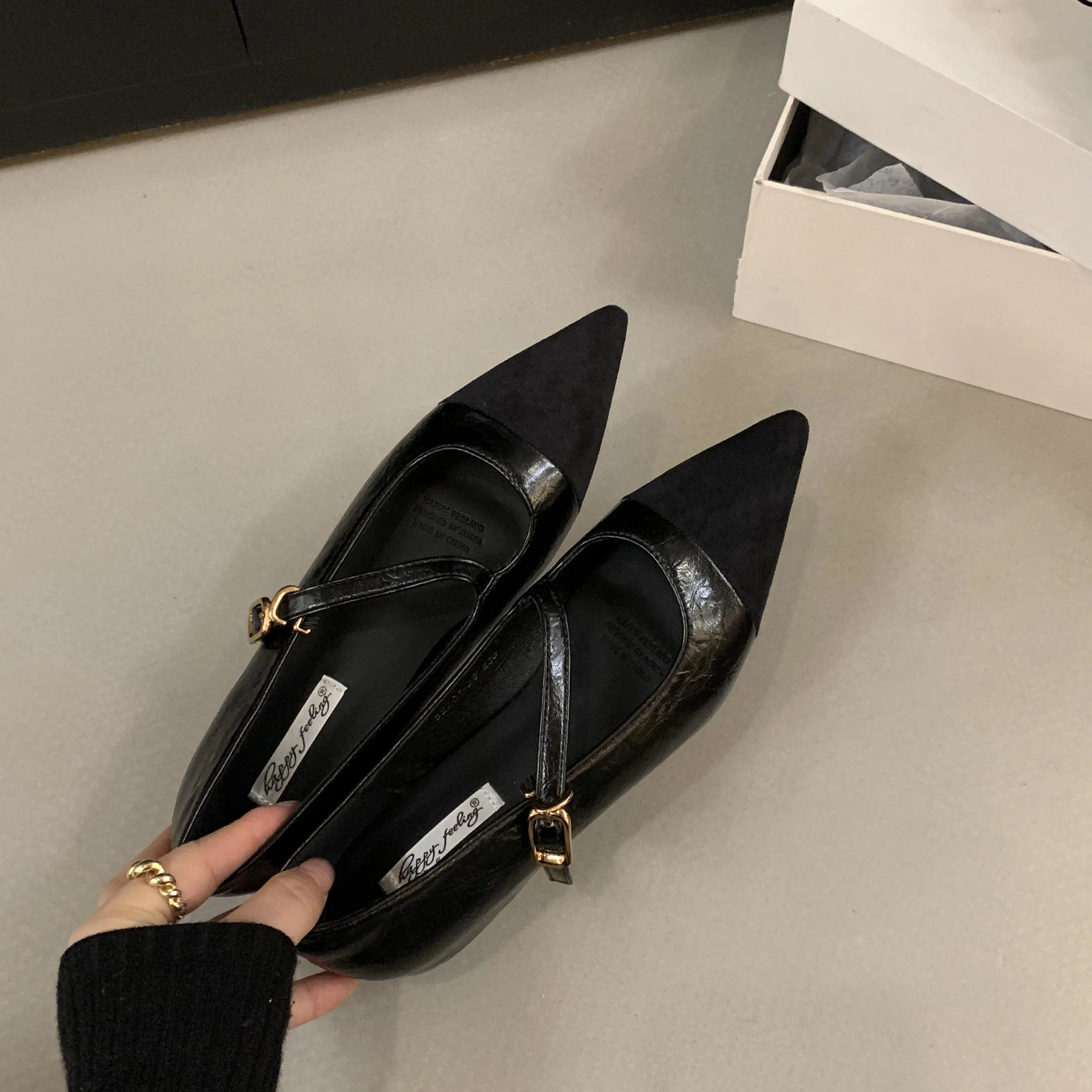 LBSFY  -Spring New Brand Women Flats Fashion Pointed Toe Slip On Ladies Casual Laofer Shoes Flat Heel Dress Flat Shoes Muj