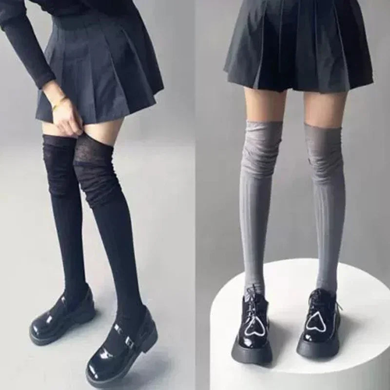Lbsfy New Solid Color Thigh High Stockings Women Trendy Casual Over The Knee Female Long Socks Thermal Warm Cotton Tall Tube Leggings