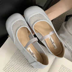 LBSFY -Spring Autumn Designer Elastic Band Mesh Women Ballet Flats Round Toe Casual Mules Shoes Zapatos De Mujer