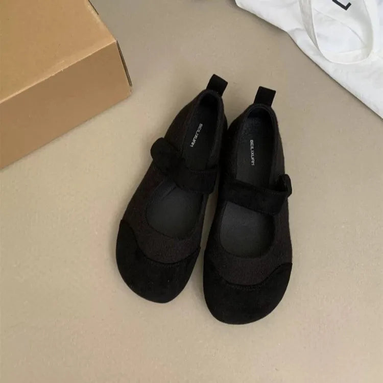 LBSFY -New Style Fashion Women's Winter Ballet Flats Slip On Shoes Soft Female Shallow Footwear Round Toe Ladies Mary Janes Flats Shoes