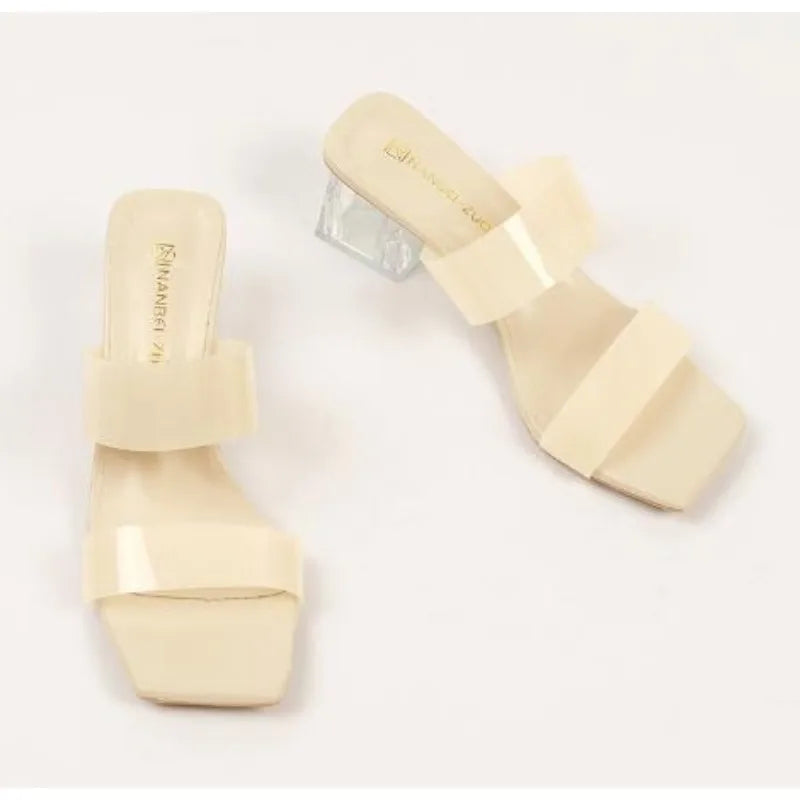 LBSFY -Plus Size 35-43 women's Shoes Summer Concise Slippers Square Toe Shallow Slippers High Quality Luxury Slippers