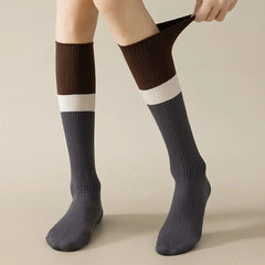 Lbsfy Stockings Women Knitted Cotton Color Matching Knee Socks Women Stockings JK Japanese Style School Girls Long Socks Stockings Sox