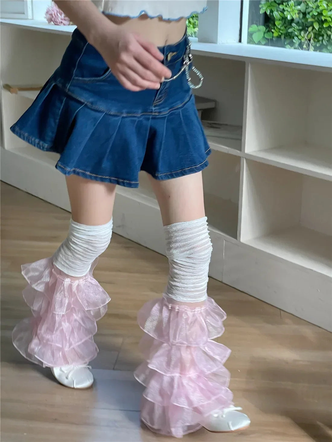 Lbsfy Japanese Sexy Women Over The Knee Leg Cover Lace Ruffles Leg Socks Party Y2K Women Punk Harajuku Leg Warmers JK Accessories