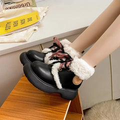 LBSFY  -  Designer Fashion Casual Velvet Ankle Boots for Women Winter Soft-soled Women's Cotton Shoes Fashion Platform Snow Boots Female