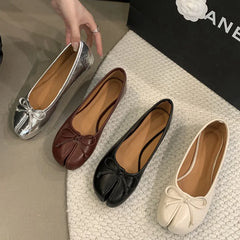 LBSFY  -New Brand Women Flats Soft Ballet Shoes Slip On Loafers Soft Moccasins Tabi Ninja Casual Shoes Mujer Ladies Shoes Bow Knot Mujer