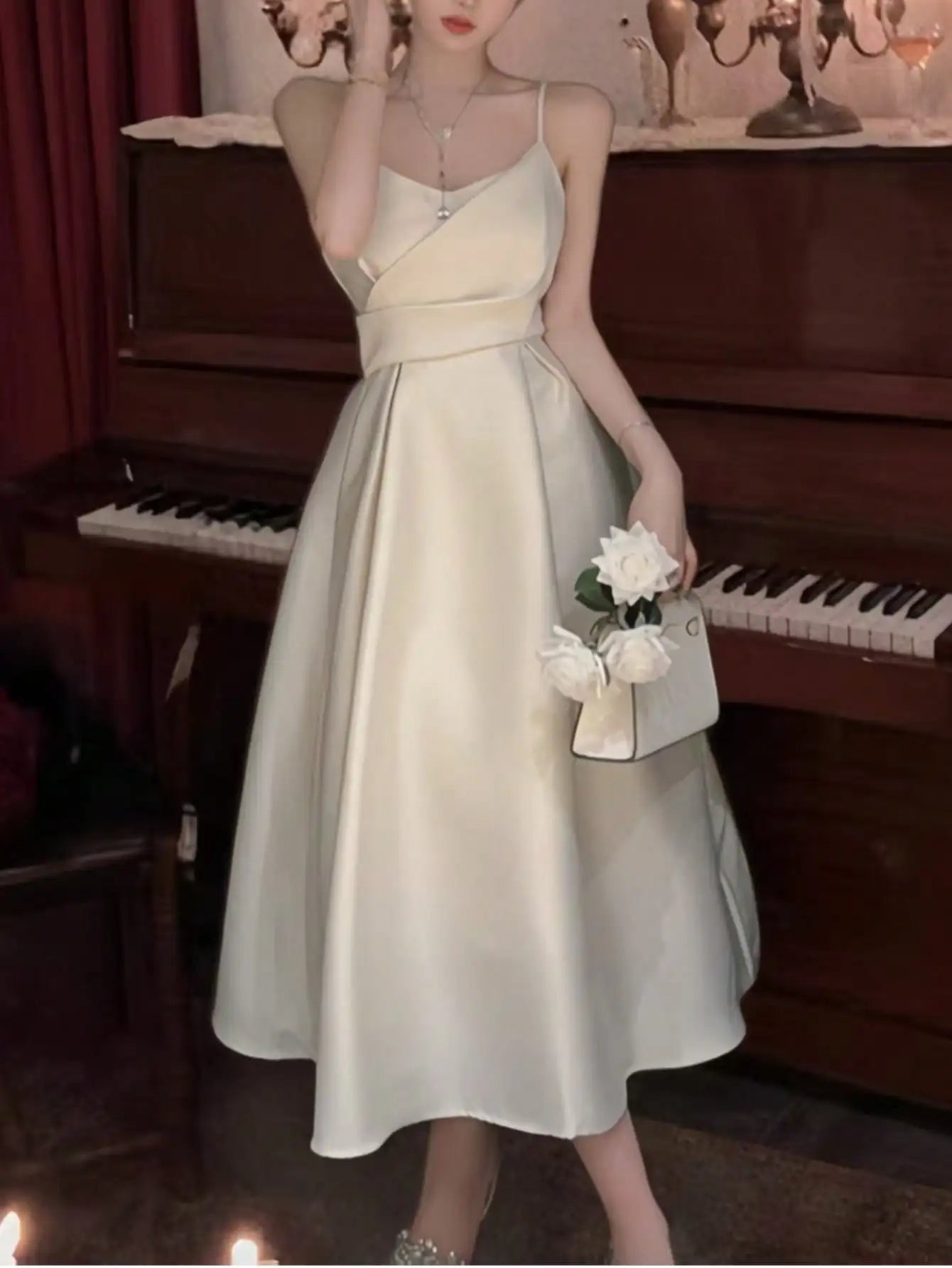 LBSFY -Summer Chic Solid Folds Elegant French Evening Party Dress Women Strap Corset Wedding Graduation Dresses 2025 Backless Vestidos
