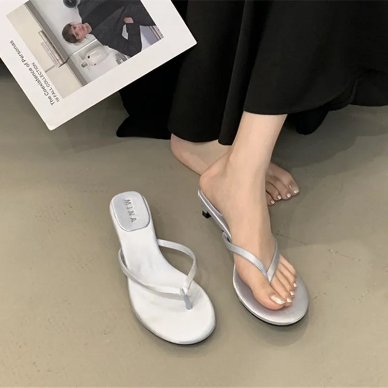 LBSFY -Summer New Brand Women Slipper Fashion Narrow Band Ladies Casual Slides Outdoor Dress Flat Heel Vacation Sandal