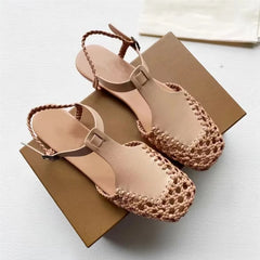 LBSFY  -  Women's Summer Sandals 2024 New Vintage Flat Mary-jane Shoes Fisherman Weave Roman Sandals Women