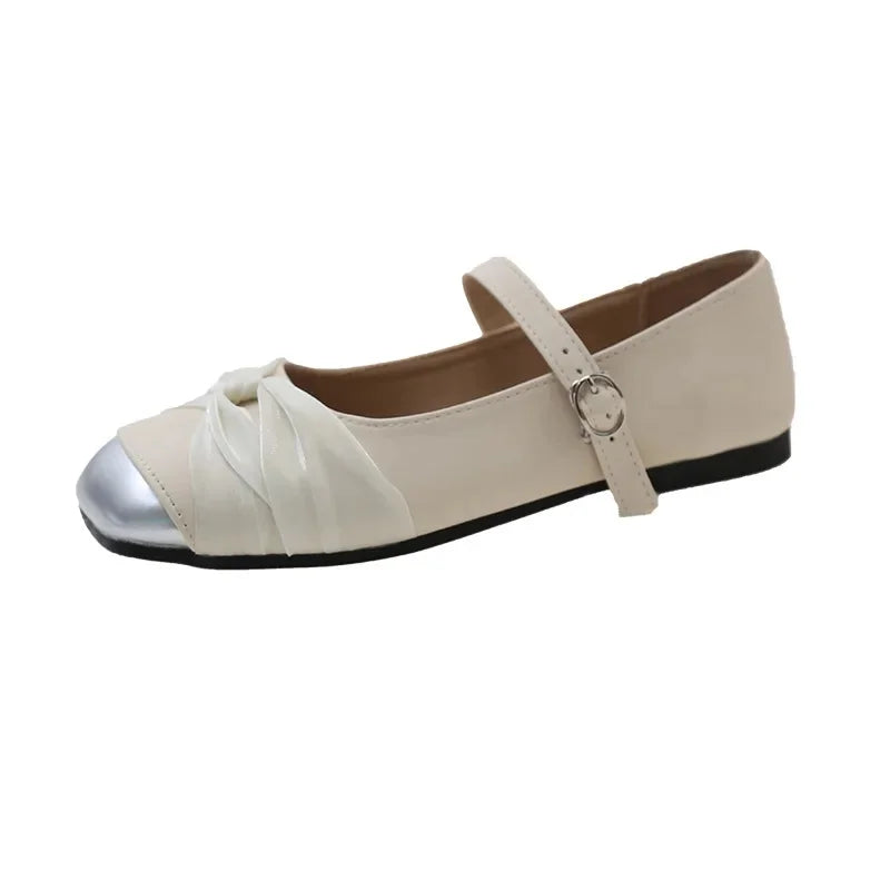 LBSFY -French Elegant Gentle Square Head Small Leather Shoes Mary Janes Stylish Fairy Tale Single Shoes Women's Casual Shoes Summer