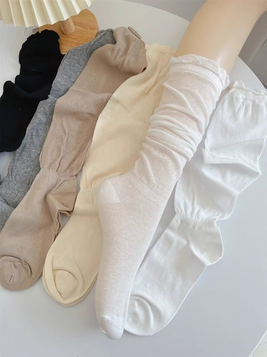 Lbsfy Black White Stockings Women Girls Thigh High Long Socks JK Japanese Leggings Summer Thin Loose Costumes Sweet Ballet Hosiery