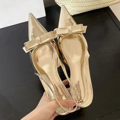 LBSFY -Street Style Woman Pumps Sexy Pointed Toe Slingbacks Wedding Thin Low Heels Party Female Shoes Zapatos De Mujer