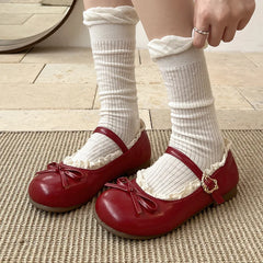 LBSFY -Spring New Butterfly-knot Women Flats Round Toe Shallow Ladies Casual Ballet Shoes Soft Leather Eelgant Dress Shoes