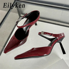 LBSFY -Sexy Thin High Heels Mules Woman Pumps Slippers Elegant Pointed Toe Shallow Buckle Strap Dress Female Shoes