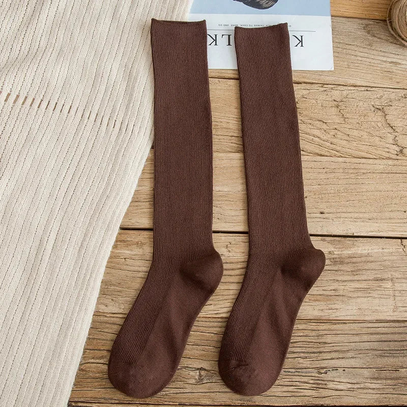 Lbsfy 10 Colors Autumn Women's Socks Cotton Winter Long Socks Harajuku Female Trick Warm Solid Color Sock Casual Ladies Sox