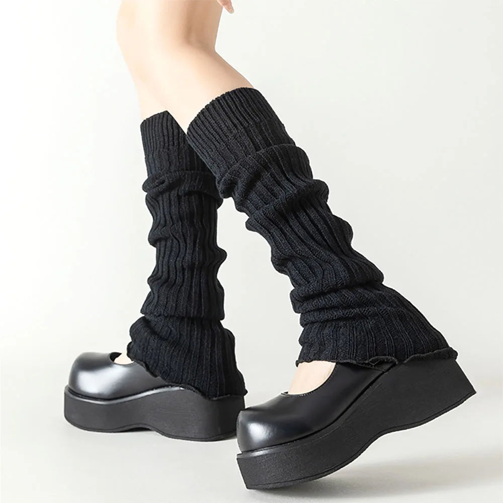 Lbsfy Autumn Winter Leg Warmers Women's Sweet Long Socks Wool Knitted Foot Cover Arm Warmer Y2K Crochet Boot Cuffs Loose Socks