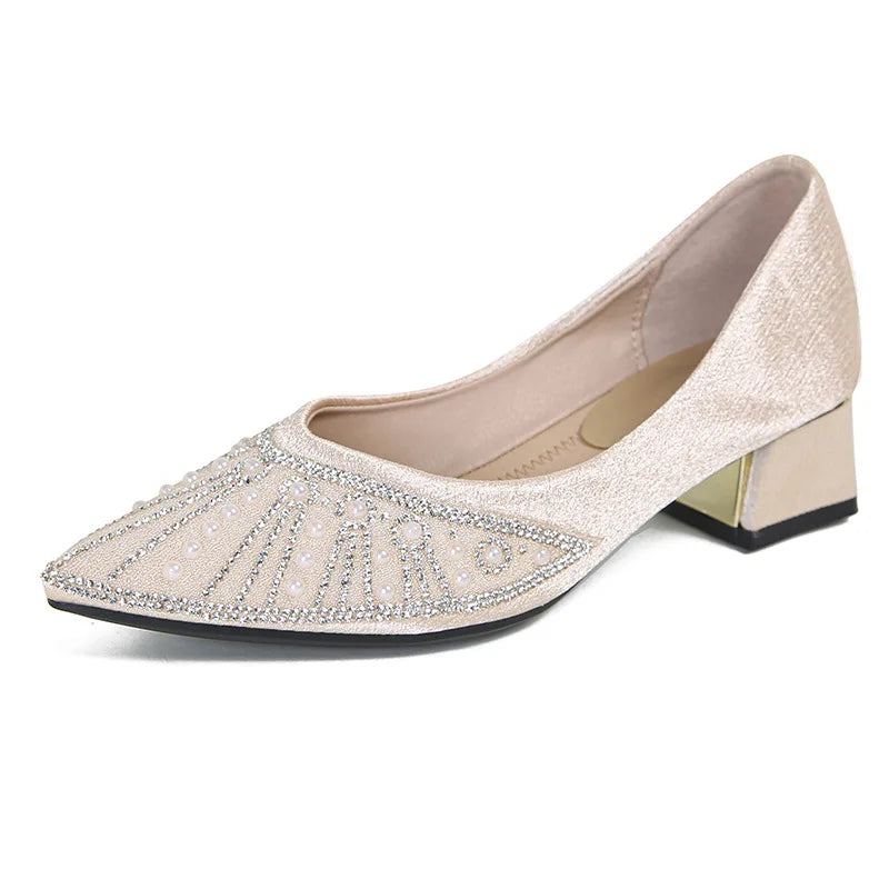 LBSFY -Shoes for Women's Wedding Bridal Shoes 2025 Crystal Elegant Pointed Toe Thin High Heel Sexy Women's Party Shoe Pumps Women Shoe