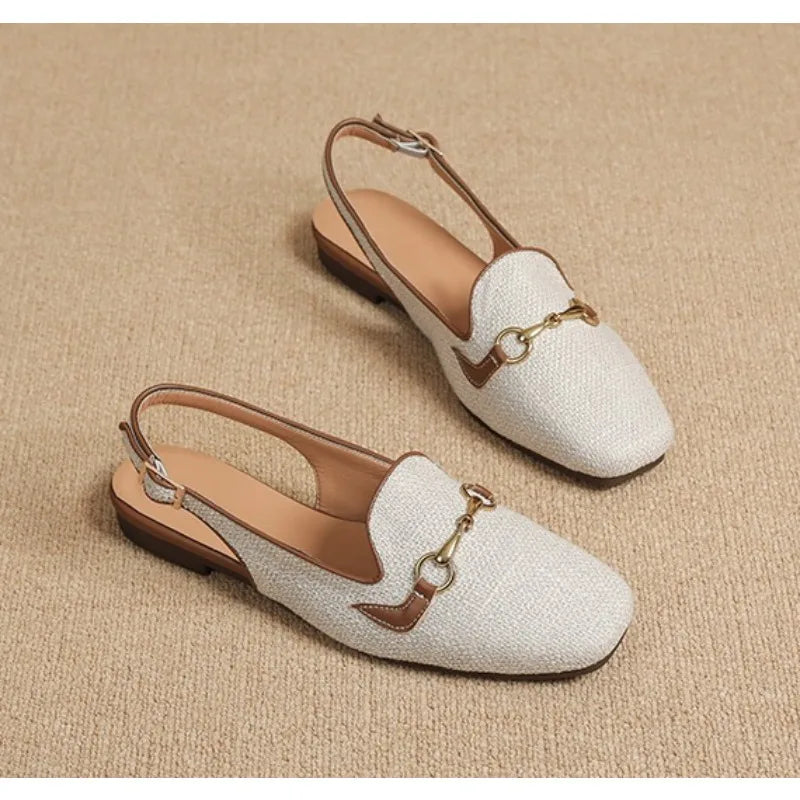 LBSFY -New Women Platform Sandals Anti-slip Closed Toe Metal Shoes Women Flat Outdoor Round Toe Wedge Sandals Women Sandalias De Mujer