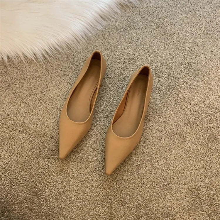 LBSFY -Women Low Heel Pumps Spring Autumn Pointed Shallow Mouth Soft Sole Single Shoe Ladies Work Shoes Female Solid Casual Heels Women