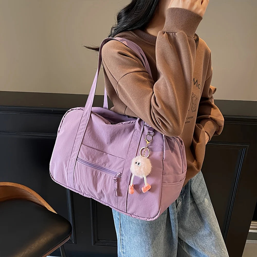 LBSFY -Large Capacity Nylon Bag Women's New Fashion Casual One-Shoulder Travel Luggage College Commuter Tote Bag