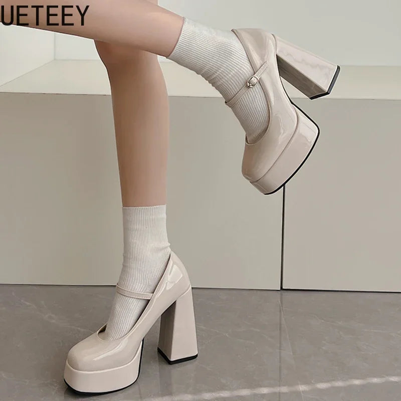 LBSFY - Platform Women Pumps Fashion Shallow Buckle Shoes New Spring Autumn Wedding Party Shoes