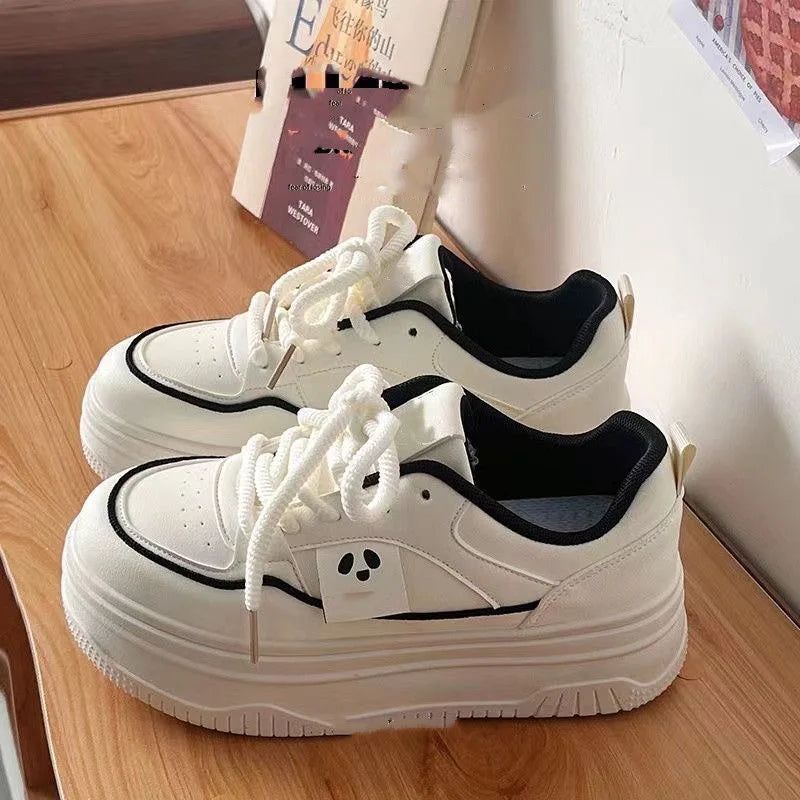 LBSFY  -  Spring Autumn White Platform Sneakers for Women Fashion Casual PU Leather Board Shoes Female New Designer Zapatos De Mujer