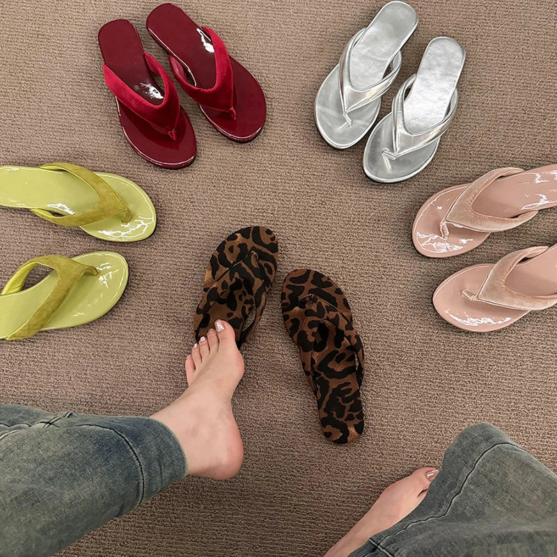 LBSFY  -  2024 Summer Women Slipper Fashion Comfort Clip Toe Flats Slides Ladies Elegant Narrow Band Sandal Shoes Flip Flop