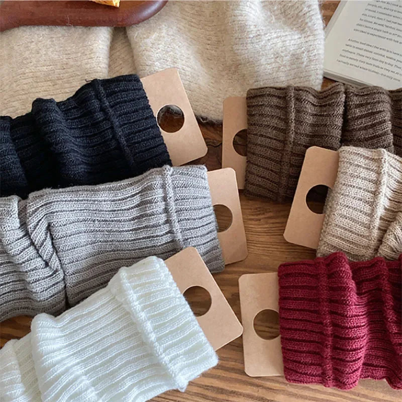 Lbsfy Children Sweet Japanese Lolita Leg Warmers Women Ankle Warmer for Girls Gothic Long Socks Y2K Knitted Cosplay Heap Heap Socks