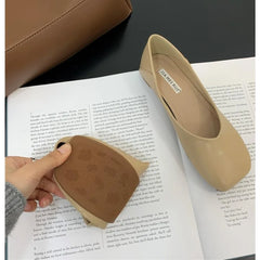 LBSFY -Women Cute Light Weight Spring Slip on Leather Flat Shoes Lady Casual Brown Office Casual Single Shoes Loafers Zapatos De Mujer