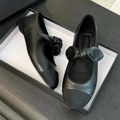 LBSFY  -   Star style Fashion Mixed-color Bowknot Mary Janes Women Ballet Flats Spring Summer Soft Leather Girls Loafers Lazy Dance Shoes