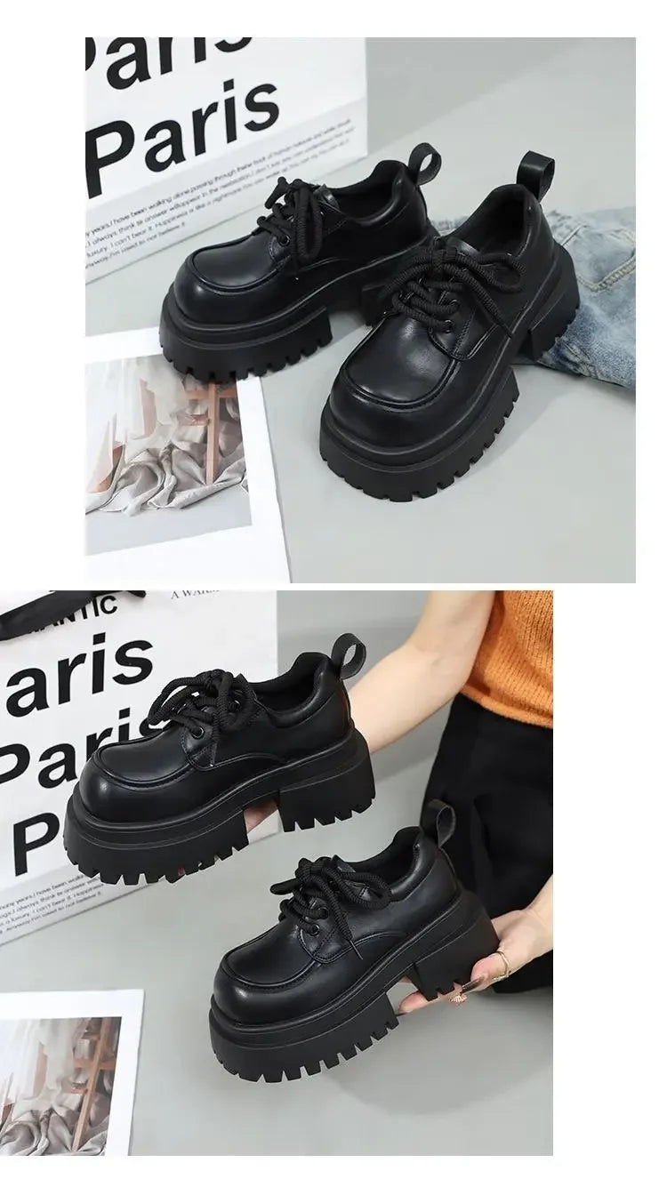 LBSFY -Women's 2025 New Japanese Style Mary Jane Shoes Black Brown Leather Thick Sole Round Toe Comfort Square Heel Lolita Girl's Shoes