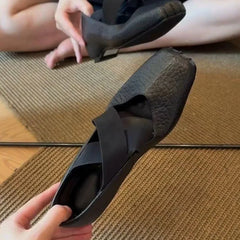 LBSFY -Brand Designer Women's Ballet Flats Round Toe Soft Sole Lightweight Satin Spring Sweet Dancing Mary Jane Shoes for Ladies