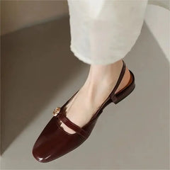 LBSFY  -  Women's Retro Soft Leather Chunky Heel Design Mary Jane Sandals Spring New Pointed Toe Women PU Leather Comfort Single Shoe