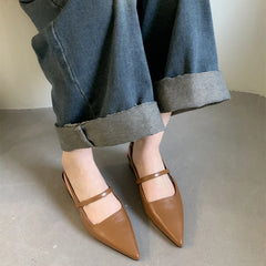 LBSFY  -Summer Women Cover Toe Flats Sandals Fashion Ladies Elegant Soft Leather Dress Singbacks Sandalias