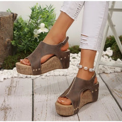 LBSFY -Luxury Slippers Roman Open Toe Platform Sandals Women Summer Retro Peep Toe Wedges Casual Slippers Slides Women Zapatos De Mujer