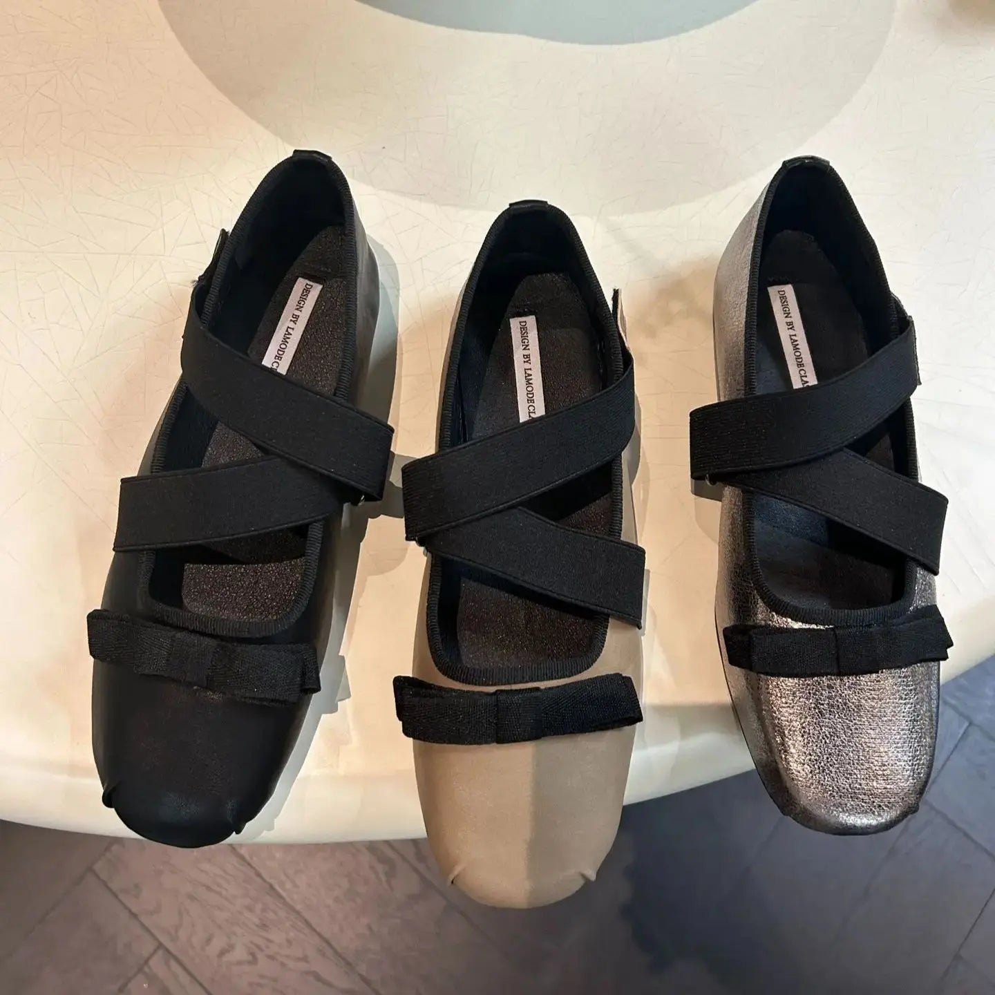 LBSFY  -   Women Ballet Flats Round Toe Black Pu Leather Ballerina Shoes Zapatos Bailarinas De Mujer