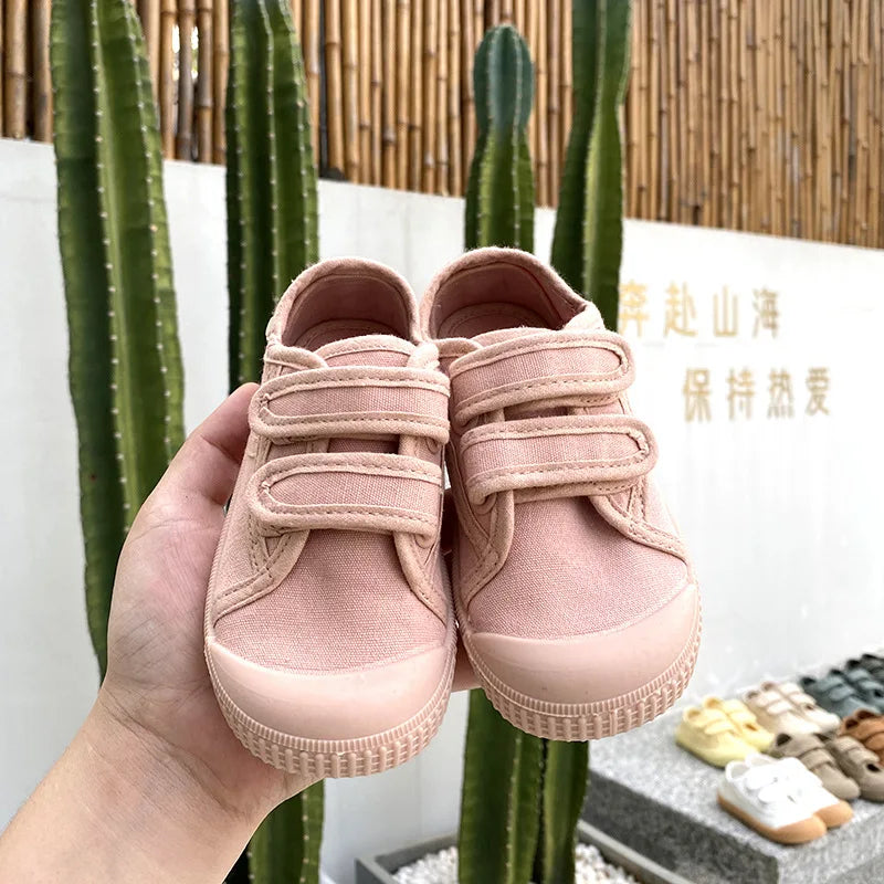 LBSFY  - Retro Kids Solid Cloth Shoes Canvas Low Top Children Sneakers Korean Style School Student Sport Shoes Baby Toddler Denim Zapatos