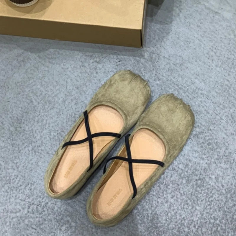 LBSFY  -  New Brand Women Flats Fashion Square Toe Shallow Mary Jane Shoes Soft Casual Ballet Shoes Slingback Shoes