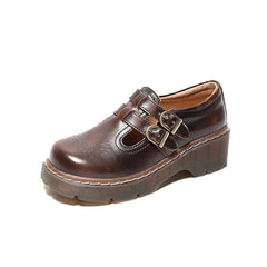LBSFY  -  Vintage Block Women's Shoes Thick Sole Sen Women's Japanese Mary Jane Single Shoes Cute Big Head JK Small Leather Shoes