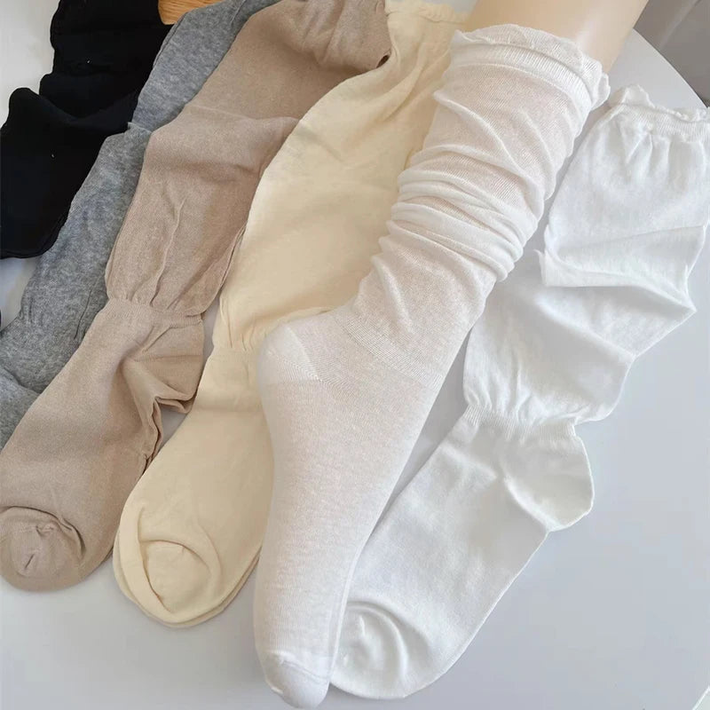 Lbsfy Black White Stockings Women Girls Thigh High Long Socks JK Japanese Leggings Summer Thin Loose Costumes Sweet Ballet Hosiery