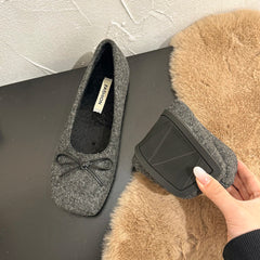 LBSFY -Shallow Female Soft Round Toe Ladies Flats With Shoes Slides Footwear Fashion Butterfly-Knot Women Ballet Flats Dance Shoes
