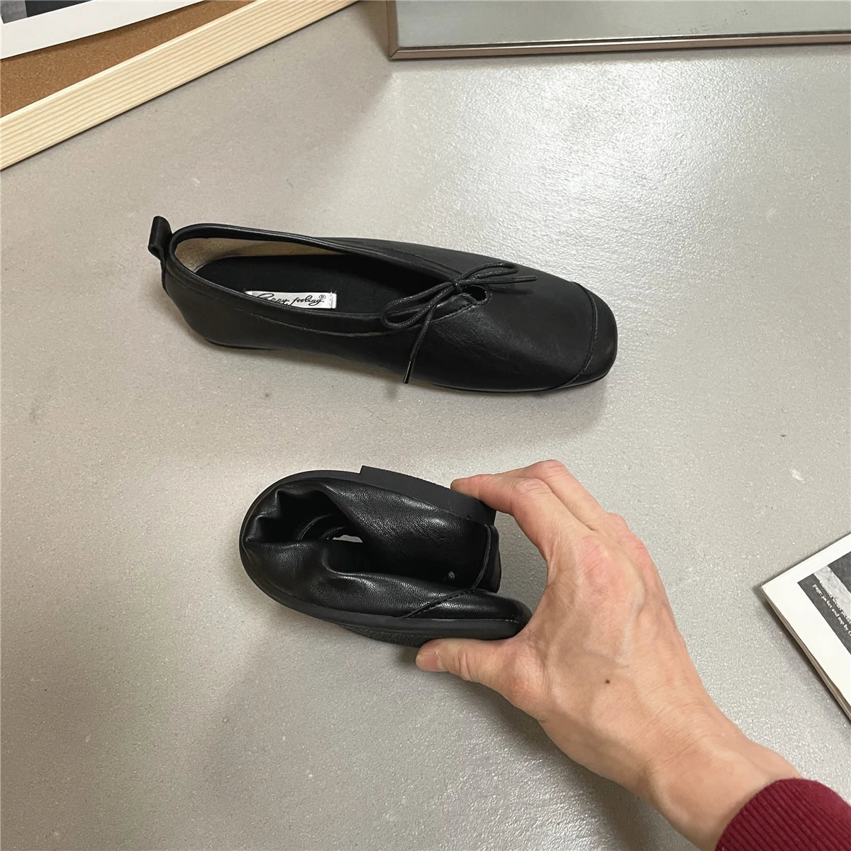 LBSFY  -Brand Women's Vintage Flats Comfortable Leather Ballet Shoes Female Soft  Dress Shoes Mujer Slip On Loafers Mujer