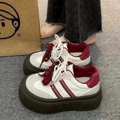 LBSFY  -  Platform Sports Shoes Vintage Red Women Sneakers Tennis Female Casual Vulcanize Spring Summer 2025 Harajuku Footwear