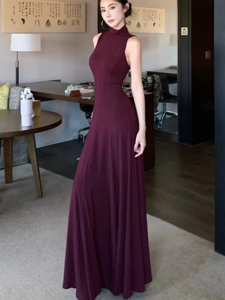 LBSFY -Women's Sexy Vintage Summer Backless Dresses Slit Fit Sleeveless Spaghetti Strap Halther Evening Dress Club Party Prom Chic New