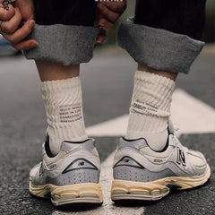Lbsfy Vintage Simple Letter Socks for Men Women Soft Breathable Sports Socks Autumn Winter Solid Color Casual Versatile Stacked Sock