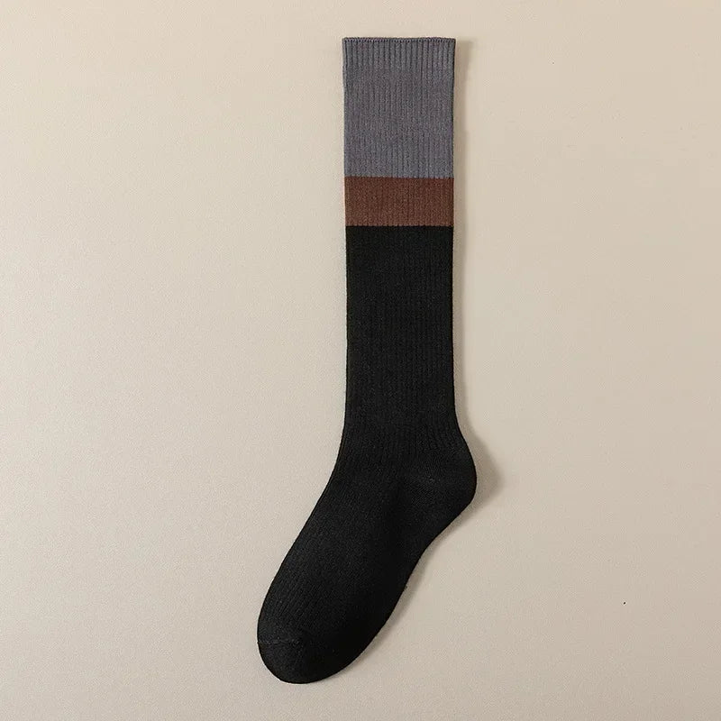 Lbsfy Milk White Women Stockings Long Socks Stockings Winter Women Harajuku Vintage Cotton Knitting Knees Socks Soxs JK Japanese Girls