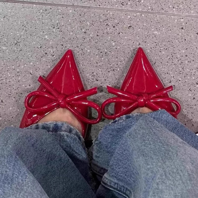LBSFY  Summer High Heel Women Sandals Shoes Fashion Shallow Butterfly-knot Shoes Elegant Wedding Party Shoes