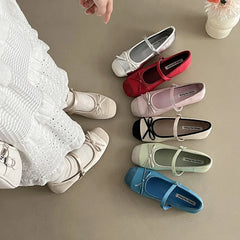 LBSFY -New Spring Butterfly-knot Women Ballet Shoes Fashion Outdoor Dress Shoes Female Street Style Soft Sole Flats Shoes